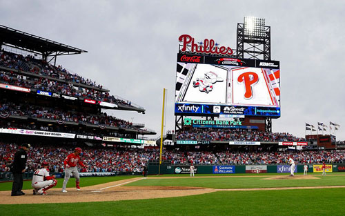 main video screen in Phillies stadium