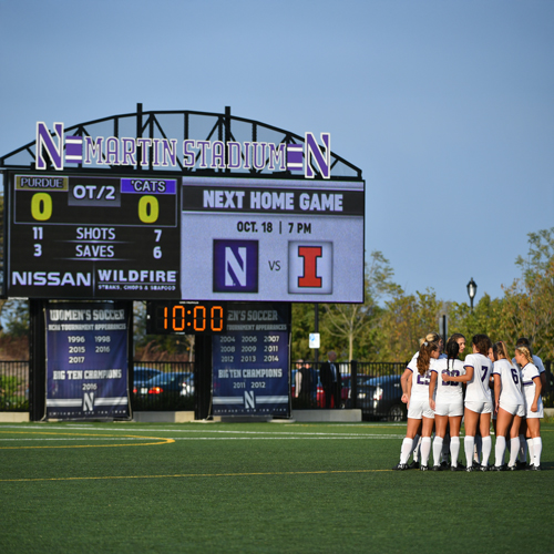 University of Northwestern Women's Soccer Match Display