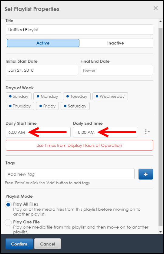 Multiple Time Ranges for Playlists & New Notifications