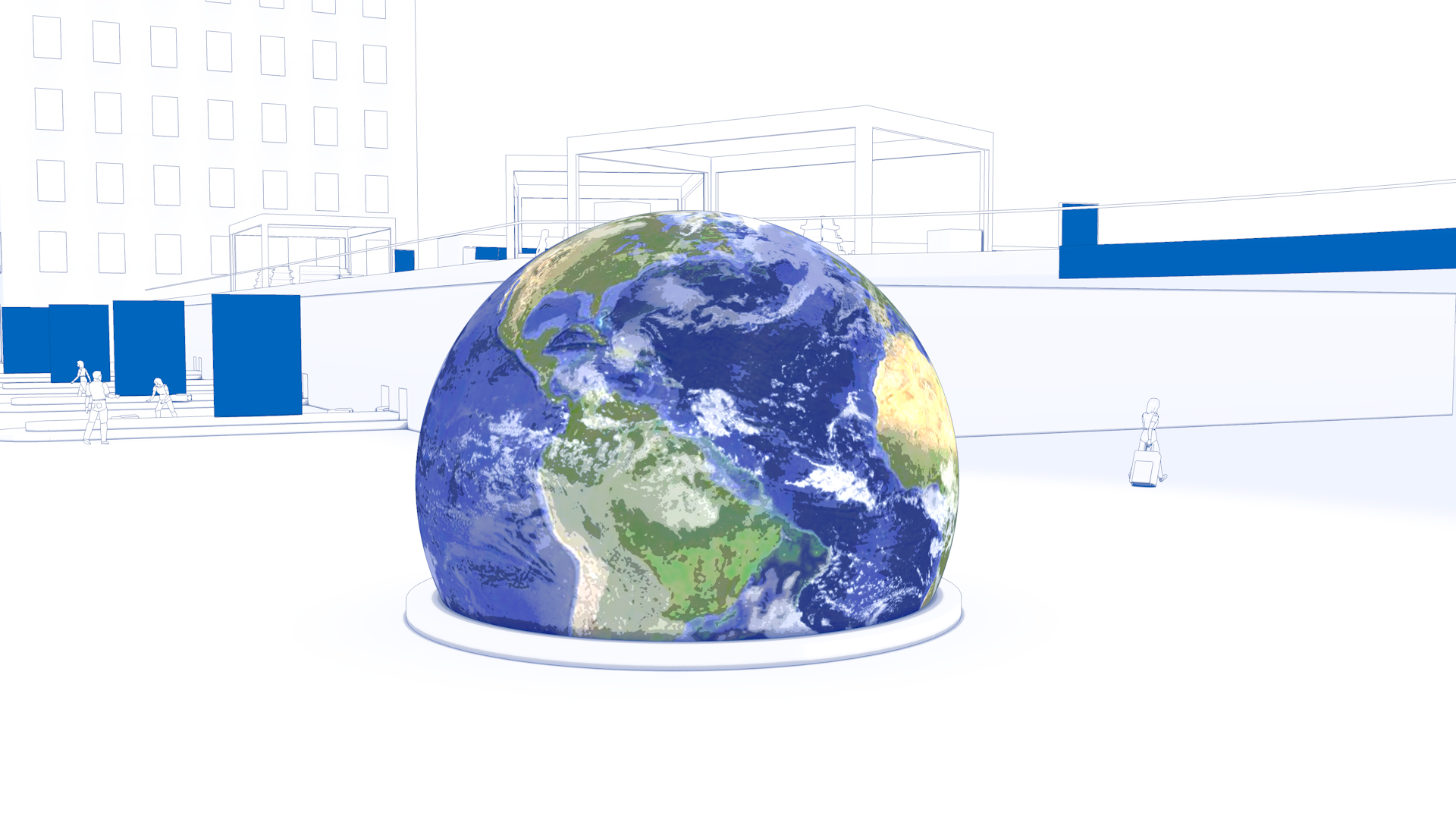 spherical digital sign with Earth content