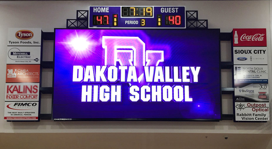 Dakota Valley High School Gym Hosts One of the First 6Millimeter Daktronics Displays in South