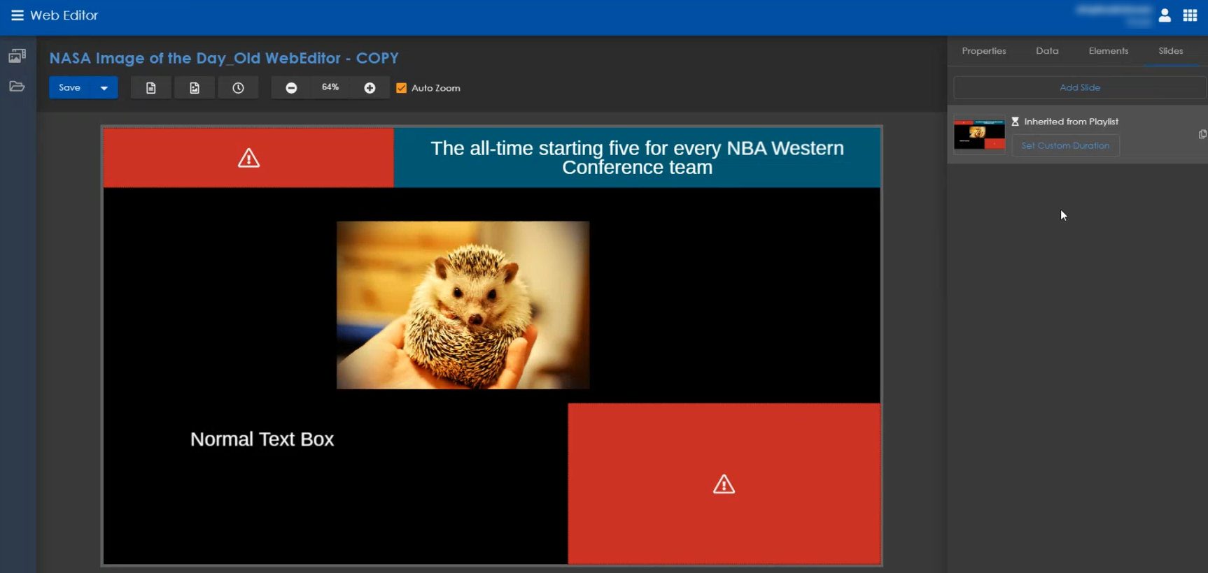 VenusWebEditor_DataField errors.png