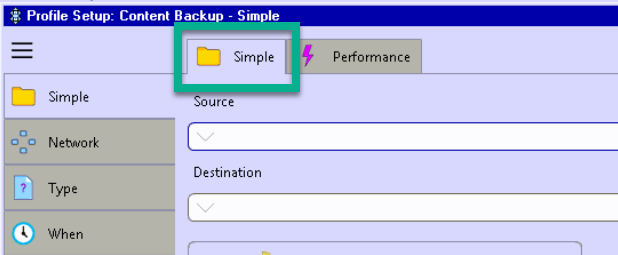 SyncBackV9MainProfileInterfaceSimpleVsPerf.png