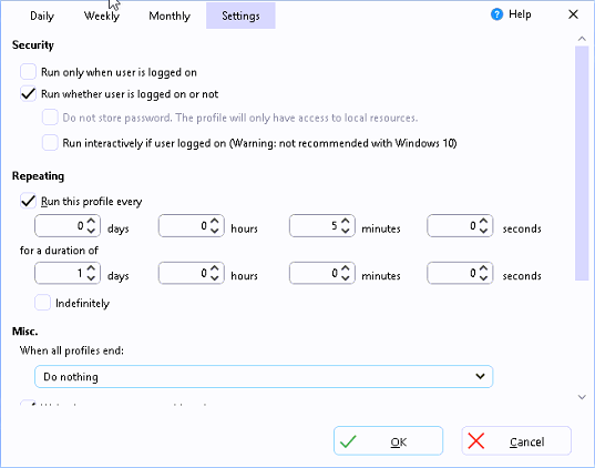Run Profile every 5 minutes.PNG