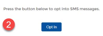 MySupport SMS step 2 opt in button