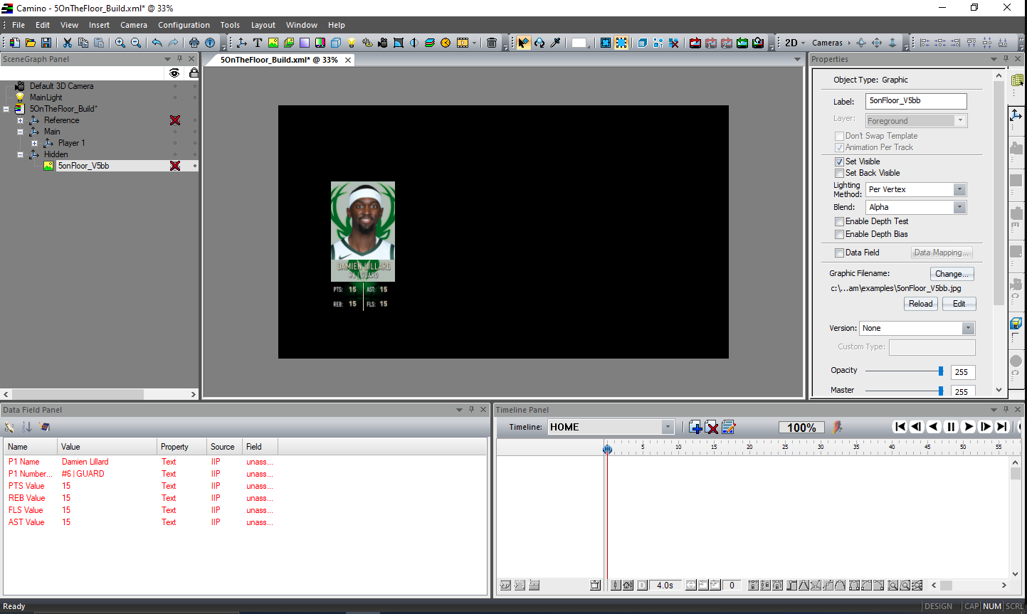 Camino project with solid background