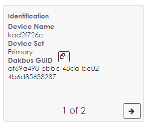 Identification  Device Name  kad2f726c  Device Set  Primary  Dakbus GUID  af69a498-abbc-48da-bc02-  406085638287